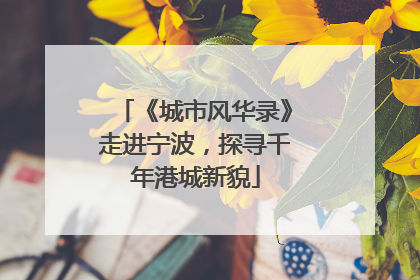 《城市风华录》走进宁波，探寻千年港城新貌