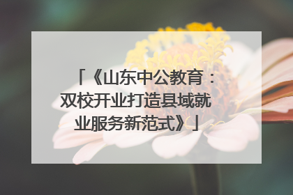 《山东中公教育：双校开业打造县域就业服务新范式》