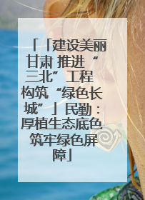「建设美丽甘肃 推进“三北”工程 构筑“绿色长城”」民勤：厚植生态底色 筑牢绿色屏障