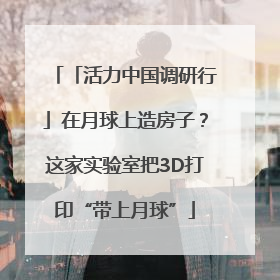 「活力中国调研行」在月球上造房子？这家实验室把3D打印“带上月球”