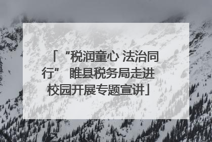 “税润童心 法治同行” 睢县税务局走进校园开展专题宣讲