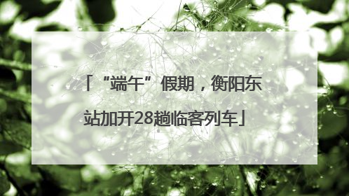 “端午”假期，衡阳东站加开28趟临客列车