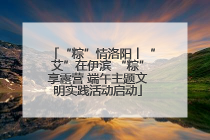 “粽”情洛阳丨“艾”在伊滨 “粽”享露营 端午主题文明实践活动启动