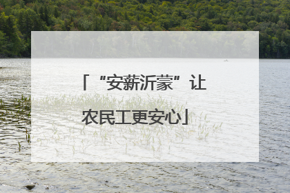 “安薪沂蒙”让农民工更安心