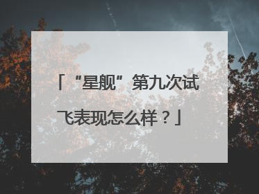 “星舰”第九次试飞表现怎么样？