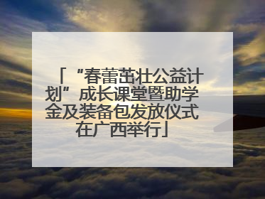 “春蕾茁壮公益计划”成长课堂暨助学金及装备包发放仪式在广西举行