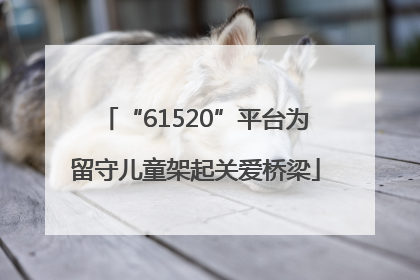 “61520”平台为留守儿童架起关爱桥梁