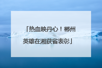 热血映丹心！郴州英雄在湘获省表彰