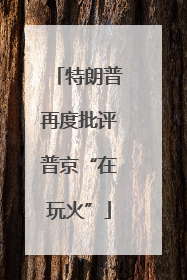 特朗普再度批评普京“在玩火”