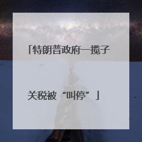特朗普政府一揽子关税被“叫停”