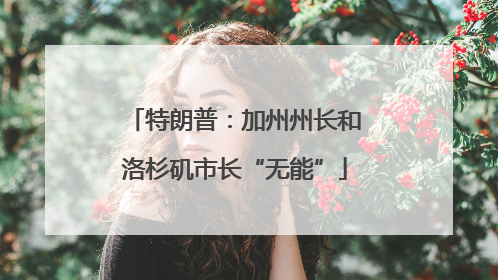 特朗普：加州州长和洛杉矶市长“无能”
