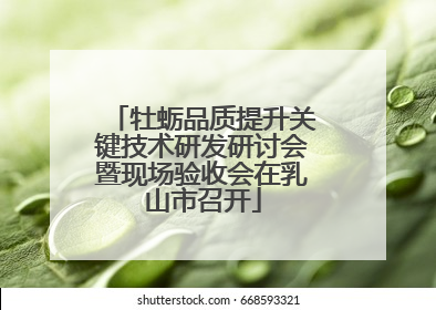 牡蛎品质提升关键技术研发研讨会暨现场验收会在乳山市召开