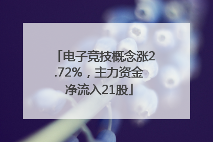 电子竞技概念涨2.72%，主力资金净流入21股