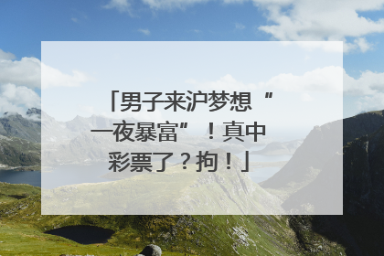 男子来沪梦想“一夜暴富”！真中彩票了？拘！