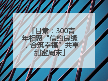 甘肃：300青年相聚“信约良缘，合筑幸福”共享甜蜜周末