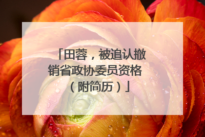 田蓉，被追认撤销省政协委员资格（附简历）