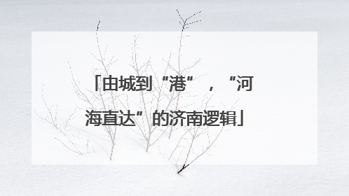 由城到“港”，“河海直达”的济南逻辑