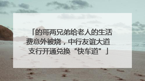 的哥两兄弟给老人的生活费意外被烧，中行友谊大道支行开通兑换“快车道”