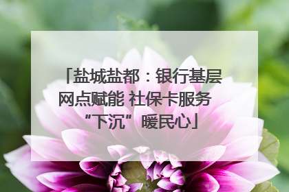 盐城盐都：银行基层网点赋能 社保卡服务 “下沉”暖民心