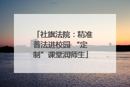社旗法院：精准普法进校园 “定制”课堂润师生