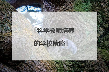 科学教师培养的学校策略