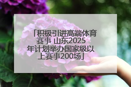 积极引进高端体育赛事 山东2025年计划举办国家级以上赛事200场