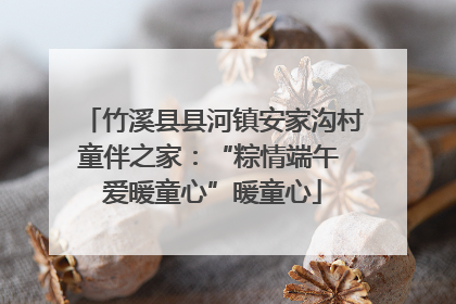 竹溪县县河镇安家沟村童伴之家：“粽情端午 爱暖童心”暖童心