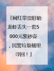网红带货盱眙龙虾丢失一套5000元紫砂壶，民警垃圾桶里寻回！