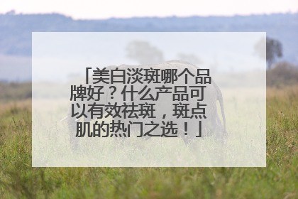 美白淡斑哪个品牌好？什么产品可以有效祛斑，斑点肌的热门之选！