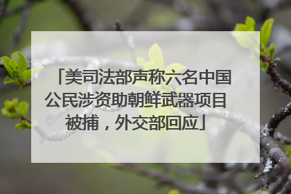 美司法部声称六名中国公民涉资助朝鲜武器项目被捕，外交部回应