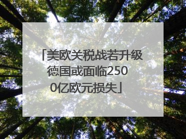 美欧关税战若升级 德国或面临2500亿欧元损失