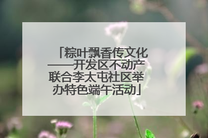粽叶飘香传文化——开发区不动产联合李太屯社区举办特色端午活动