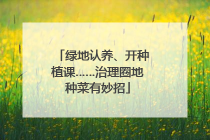 绿地认养、开种植课……治理圈地种菜有妙招