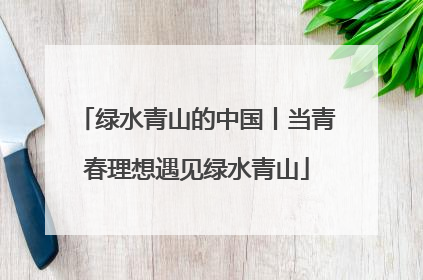 绿水青山的中国丨当青春理想遇见绿水青山