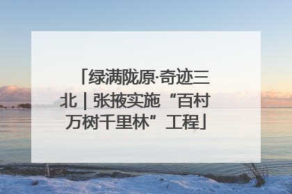 绿满陇原·奇迹三北｜张掖实施“百村万树千里林”工程