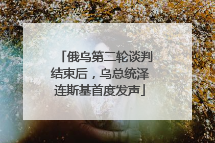 俄乌第二轮谈判结束后，乌总统泽连斯基首度发声