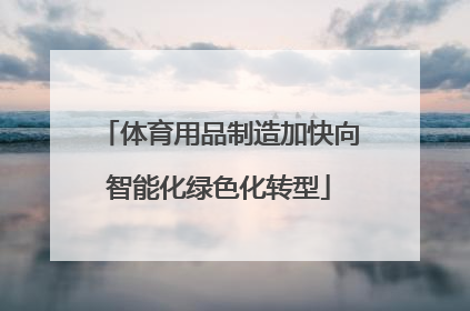 体育用品制造加快向智能化绿色化转型