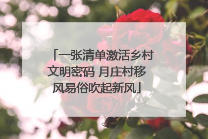 一张清单激活乡村文明密码 月庄村移风易俗吹起新风