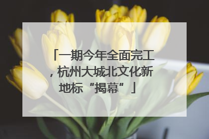 一期今年全面完工，杭州大城北文化新地标“揭幕”