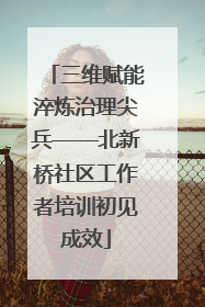 三维赋能淬炼治理尖兵——北新桥社区工作者培训初见成效