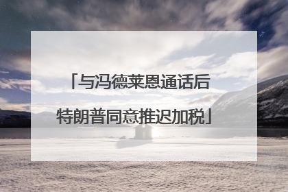 与冯德莱恩通话后 特朗普同意推迟加税
