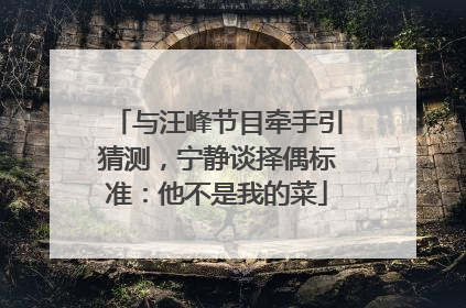 与汪峰节目牵手引猜测，宁静谈择偶标准：他不是我的菜