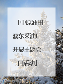 中原油田濮东采油厂开展主题党日活动