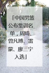 中国男篮公布集训名单，周琦、曾凡博、雷蒙、廖三宁入选