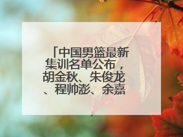 中国男篮最新集训名单公布，胡金秋、朱俊龙、程帅澎、余嘉豪再次入选