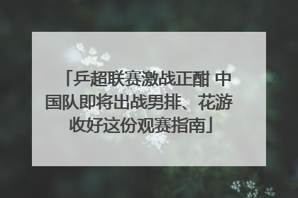 乒超联赛激战正酣 中国队即将出战男排、花游 收好这份观赛指南
