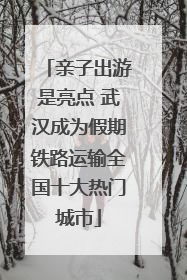 亲子出游是亮点 武汉成为假期铁路运输全国十大热门城市