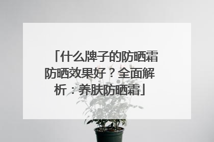什么牌子的防晒霜防晒效果好？全面解析：养肤防晒霜