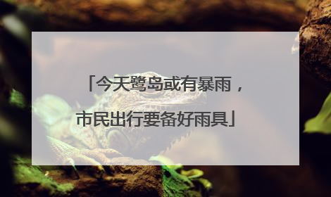 今天鹭岛或有暴雨，市民出行要备好雨具