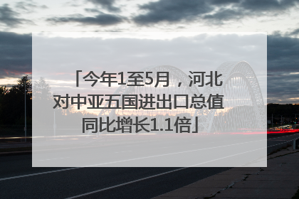 今年1至5月，河北对中亚五国进出口总值同比增长1.1倍